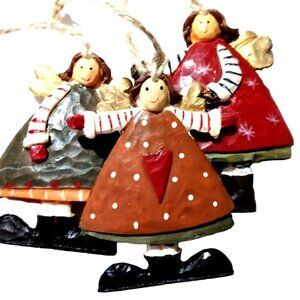 Primitive Angel Folk Art Ornaments Christmas Tree Hanging Holiday
